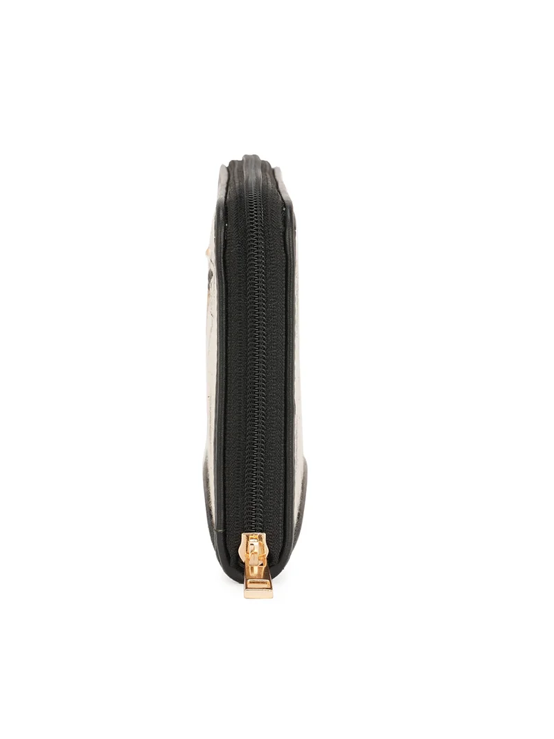 globus  Globus Women Off-White Abstract Woven Design Zip Around Wallet With Zip Coin Pocket  | Best Price UAE